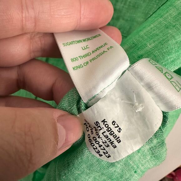 Lilly Pulitzer Sea View Button Down Breezy Linen Top Spearmint Green Size XXL - Picture 14 of 14